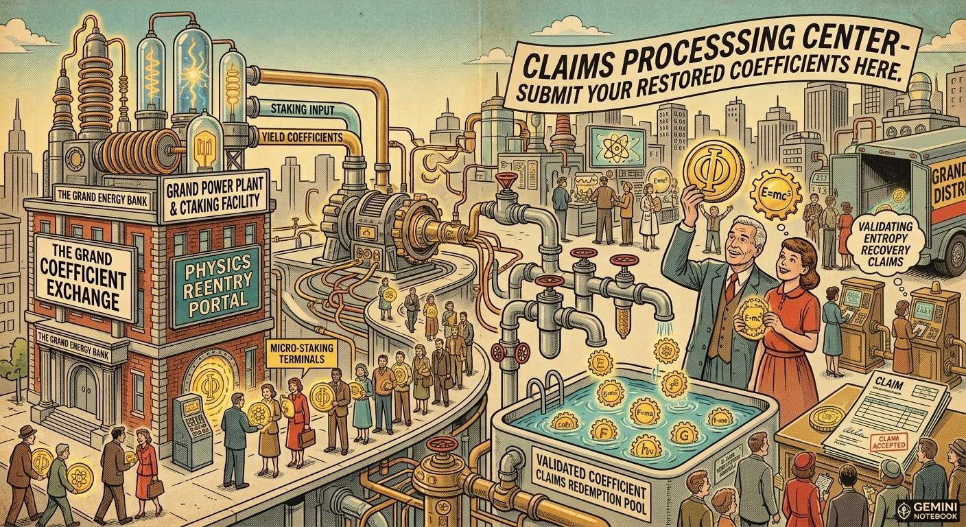 The claims processing center &mdash; counters and queues under warm light, the help center's own retro signage